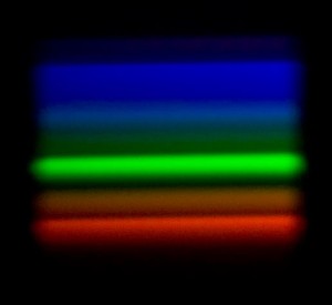 Fluorescent Spectrum, notice how the spectrum is banded rather than continuous