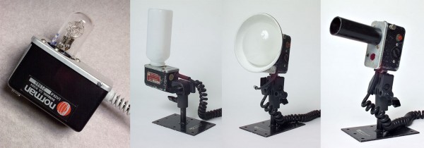 A Norman 200B Head (called an LH2) bare bulb and with some accessories