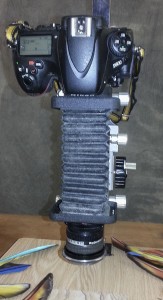 Nikon PB-4 bellows and enlarging lens.